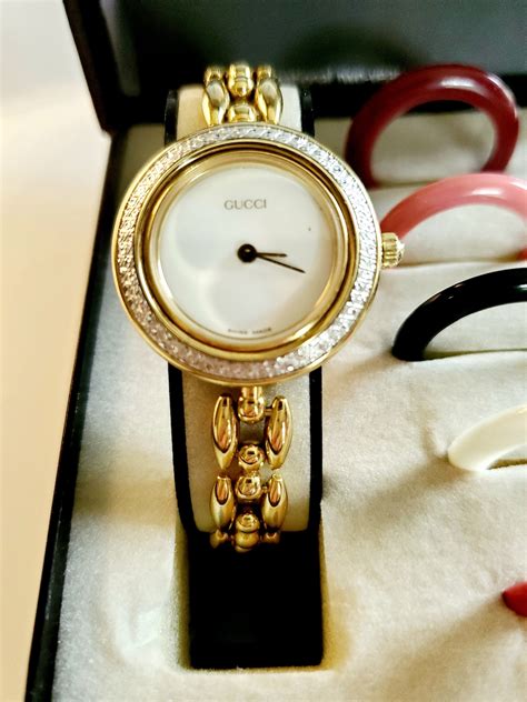 gold womens gucci watch|gucci bezel watches for women.